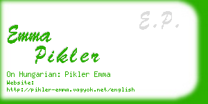 emma pikler business card